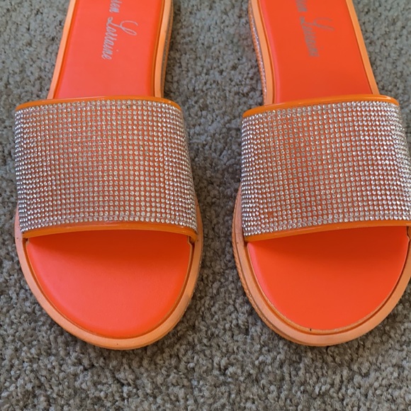 Ultimate glam sandals in hot orange!! - Picture 2 of 2